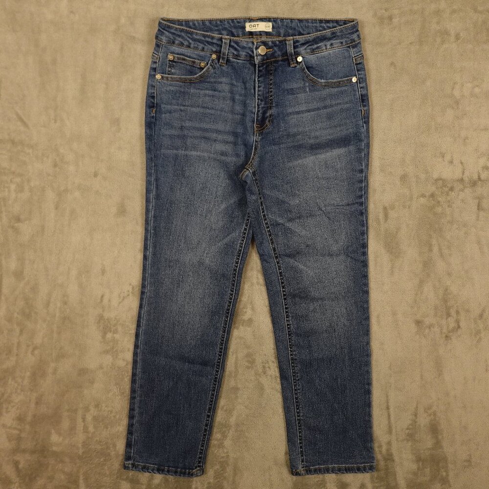 Oat jeans high rise tapered ankle‎ women's 8/29 blue denim